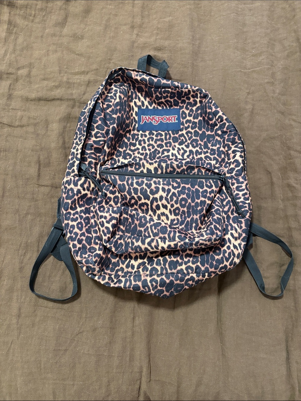 Jansport Leopard Print Backpack - Black and Brown